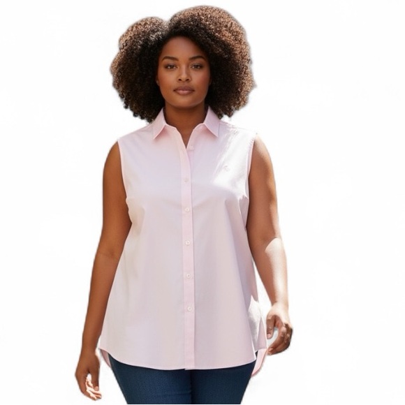 Ralph Lauren Light Pink Sleeveless Button-Down Shirt XL - Picture 3 of 17
